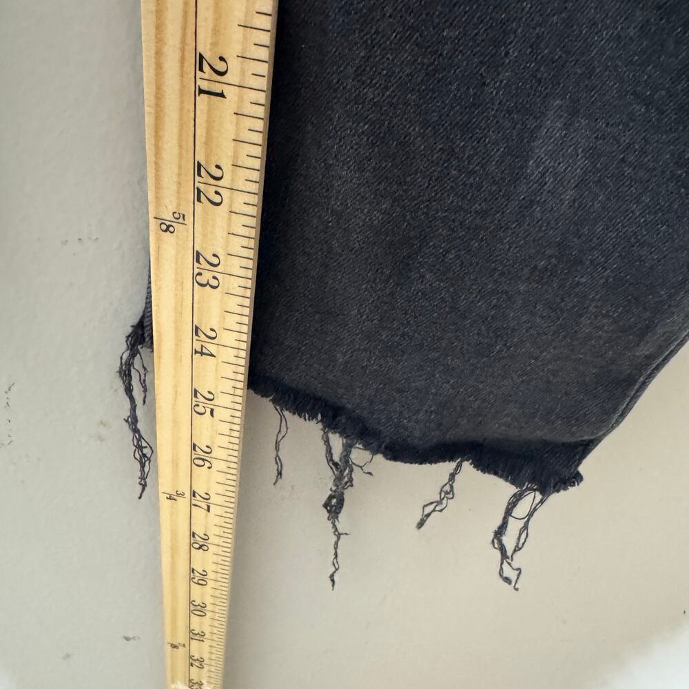 RE/DONE Originals High Rise Ankle Crop Jeans Black Wash Raw Hem‎ Distressed 28 - Picture 12 of 12